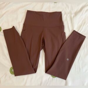 lululemon | Wunder Train High-Rise Tight with Pockets 25", Dark Oxide, Size 4